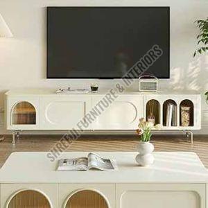 White Nordic Wooden TV Stand